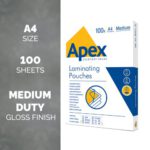 Apex Laminating Pouch A4 Duty 100pk - Image 2