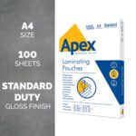 Apex Laminating Pouch A4 Standard Duty 100pk - Image 2