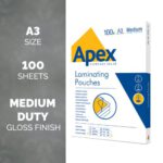 Apex Laminating Pouch A3 Duty 100pk - Image 2