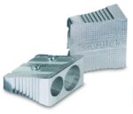 Metal Wedge Double Sharpener Box Silver Box Of