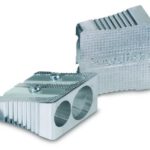Metal Wedge Double Sharpener Box Silver Box Of