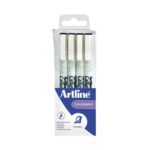 Artline Calligraphy Pen Set Assorted Nibs Black Pack