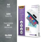 Fellowes A4 Self Adhesive Enhance Laminating Pouches Micron - Image 2