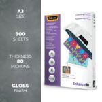 Fellowes A3 Laminating Pouch Adhesive Back Micron Clear - Image 2