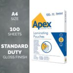 Fellowes Apex Standard A4 Laminating Pouches Clear Pack - Image 2