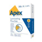 Fellowes Apex A4 Laminating Pouch Light Duty Pack