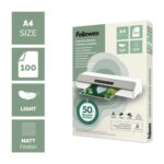 Fellowes Recycled A4 Laminating Pouches Matt Micron Pack - Image 2