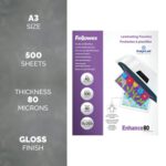 Fellowes Laminating Pouches Micron Total Thickness Gloss A3 - Image 2