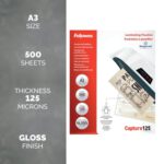 Fellowes Laminating Pouches Micron Total Thickness Gloss A3 - Image 2