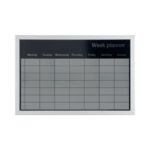 Bi Office Magnetic Weekly Silver Finish Planner Grey
