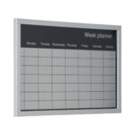 Bi Office Magnetic Weekly Silver Finish Planner Grey - Image 2