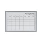 Bi Office Magnetic Weekly Planner Whiteboard Grey Frame