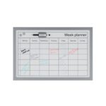 Bi Office Magnetic Weekly Planner Whiteboard Grey Frame - Image 4