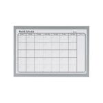 Bi Office Magnetic Monthly Planner Whiteboard Grey Frame