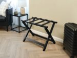 York Wooden Luggage Rack Black - Image 2