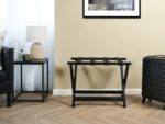 York Wooden Luggage Rack Black - Image 3