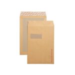 Guardian Board Back C4 Window Envelopes 130gsm Manilla