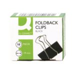 Q Connect 19 mm Black Foldback Clip Pack Of