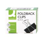 Q Connect 24 mm Black Foldback Clip Pack Of