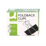 Q Connect 32 mm Black Foldback Clip Pack Of