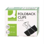 Q Connect 42 mm Black Foldback Clip Pack Of