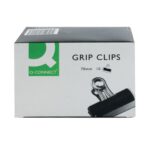 Q Connect 70 mm Black Grip Clip Pack Of