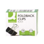 Q Connect 16 mm Black Foldback Clip Pack Of