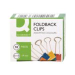 Q Connect 19 mm Assorted Foldback Clip Pack Of