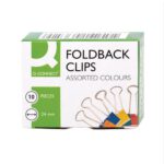 Q Connect 24 mm Assorted Foldback Clip Pack Of