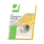 Q Connect A4 2x80 Micron Adhesive Laminating Pouches