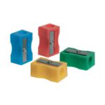 Q Connect Plastic Pencil Sharpener Single Hole Assorted