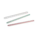Linex Scale Rule Triangular 300 mm White Lxh