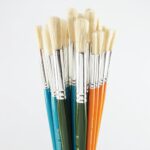 Hog Hair Round Short Paint Brushes Assorted Pack - Image 2