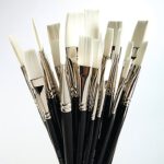 Flat White Nylon Paint Brushes Black Handle Pack - Image 2