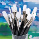 Flat White Nylon Paint Brushes Black Handle Pack - Image 3